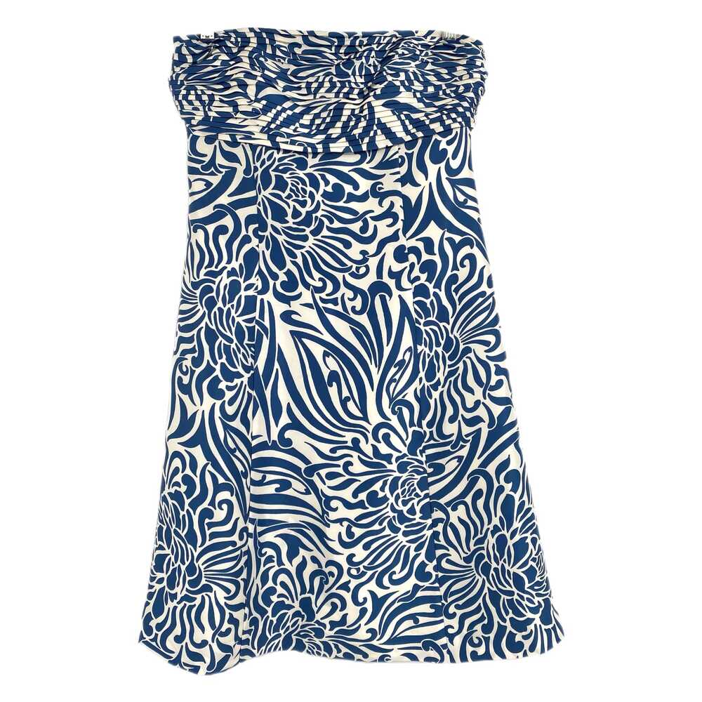 Ann Taylor White Blue Mini Dress | Strapless & Stylish